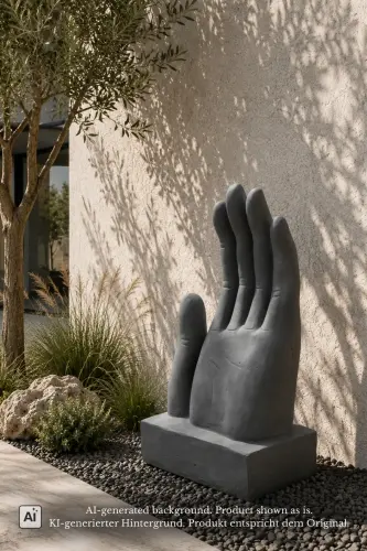 Product image of the product “Praying Hand – Zen Garden Sculpture, Cast stone, 73 cm High, Bronze Colour. ”